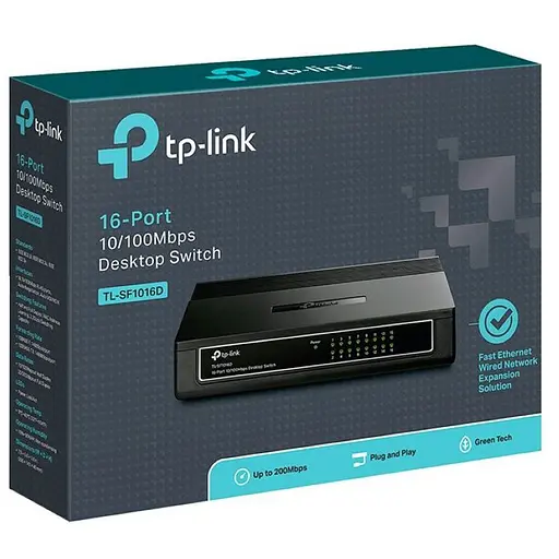 Коммутатор TP-Link TL-SF1016D неуправляемый настольный коммутатор - фото 5