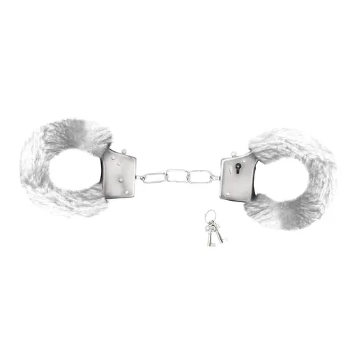 Наручники Crushious Love Cuffs Furry (білий) - фото 4