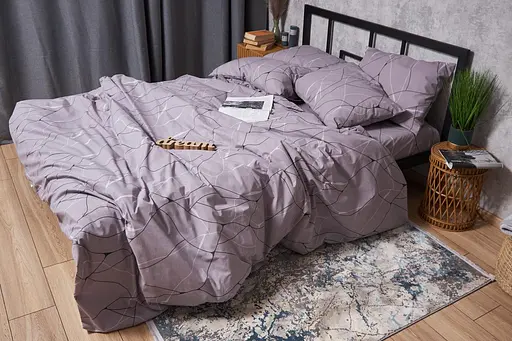 Комплект постільної білизни Moon&Star Бязь Gold Люкс Graphite King Size 220x240 наволочки 4х70х70 - фото 2