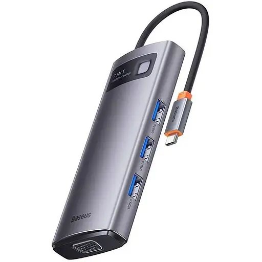 Хаб конвертер Baseus Metal Gleam Usb-C - VGA 7-in-1 WKWG040013 - фото 1