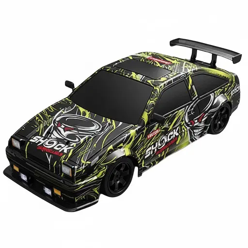 Радиоуправляемая Дрифт-машина SC 16 A 16, 4WD, 1:16, Аккумулятор 3.7V, 2.4GHz, Парогенератор, Сменные колеса, Зеленая