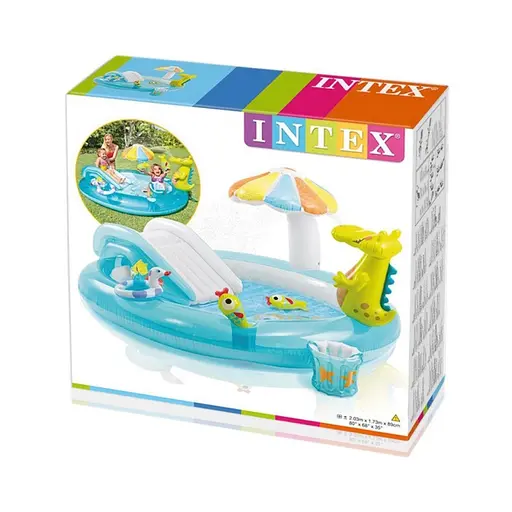 Дитячий надувний ігровий центр "Крокодильчик" 57165 з ремкомплектом - фото 2