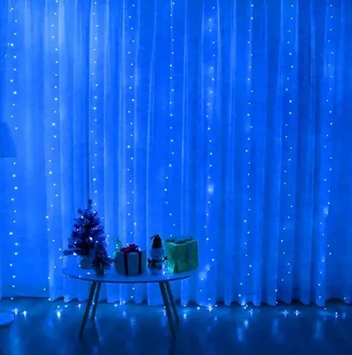 Новогодняя светодиодная гирлянда-штора Роса 2x2 м LED 160 лампочек Синий - фото 4