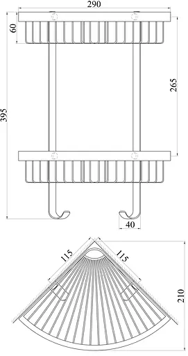 Полка угловая Topaz 4115-2, Хром - фото 3