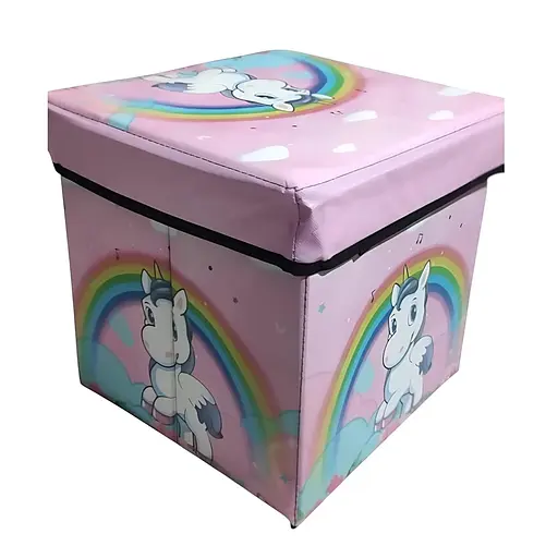 Сложный органайзер-короб C 68854-2 из плотного картона влагостойкая розовая ткань 30 х 30 х 30 см