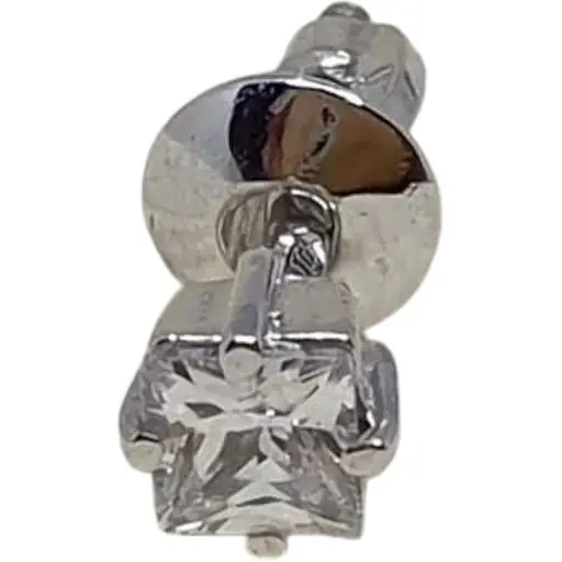 Серебряная моносерьга пуссета Dear с фианитом. 3149.1С