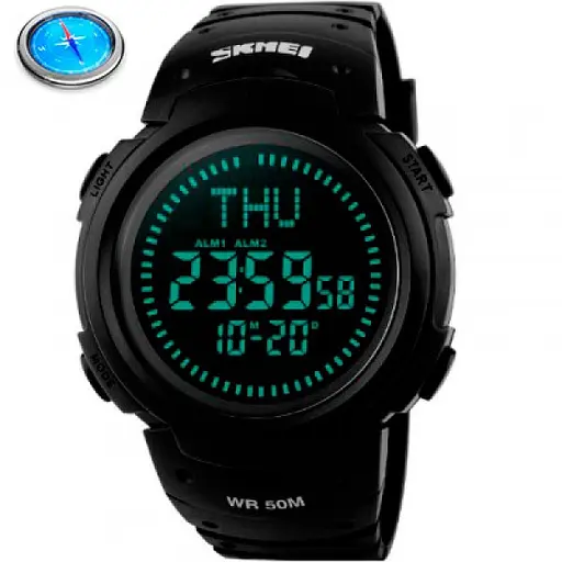 Чоловічий годинник з компасом Skmei 1231 чорні - фото 3