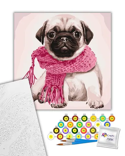 Набір для розпису ArtCraft Стильний мопс 40 x 40 см (11600-AC) - фото 2