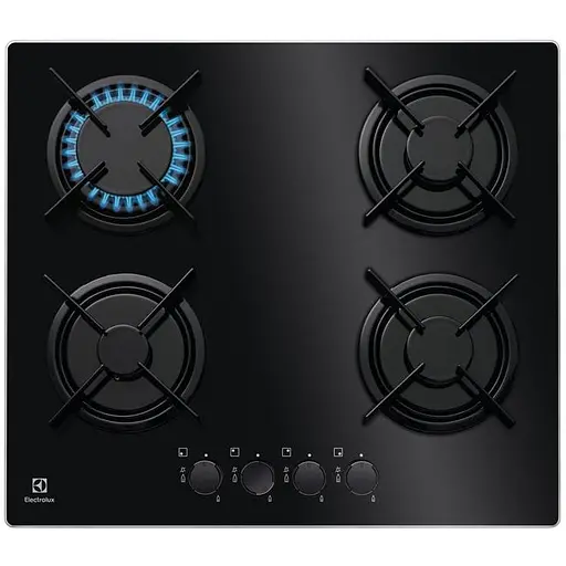 Варочная поверхность газовая на стекле Electrolux 60 см черный