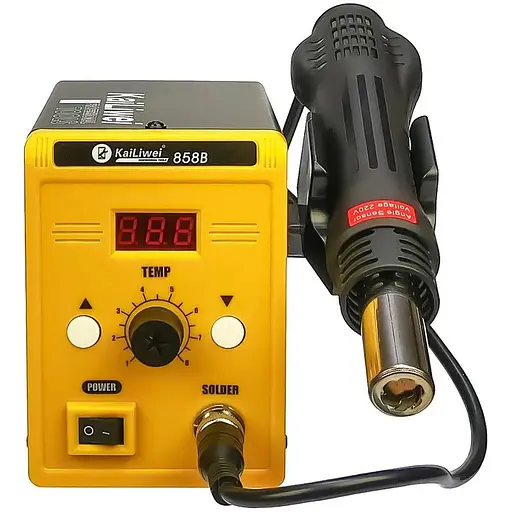 Паяльная станция KaiLiwei 858B, фен с датчиком наклона, цифровая индикация (220V, 700W) - фото 1