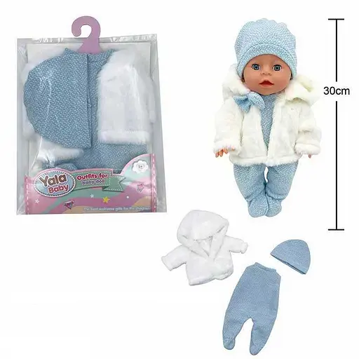 Одяг для ляльки-пупса 30-35см, комбінезон, шапочка, шубка YLC335I - фото 2