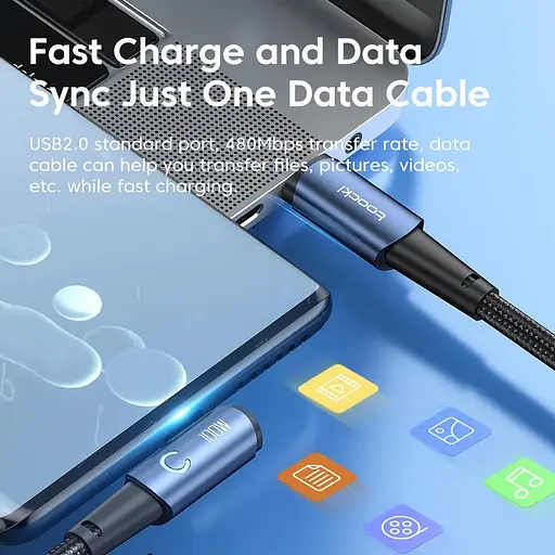 Кабель Toocki USB Type-C to Type-C 100W быстрая зарядка 2 м 20V 5A - фото 4