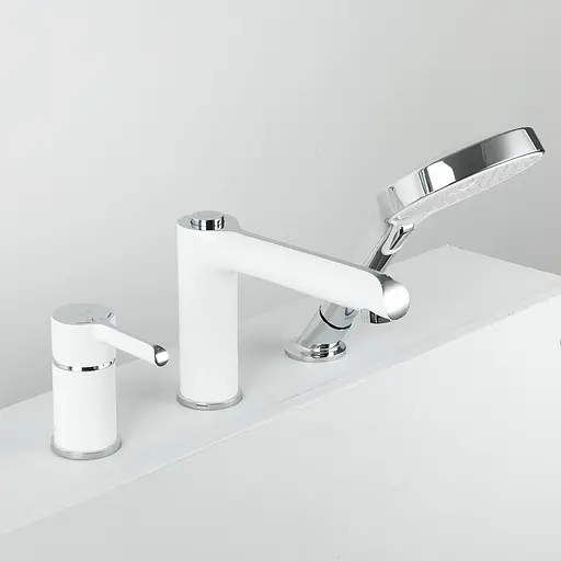 Змішувач для ванни на борт Gappo G1103-8 білий/хром - фото 2