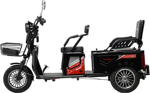 Електроскутер Триколісний Crosser TR-5 Tranzit (800W, 72V,24Ah) Чорний - фото 2