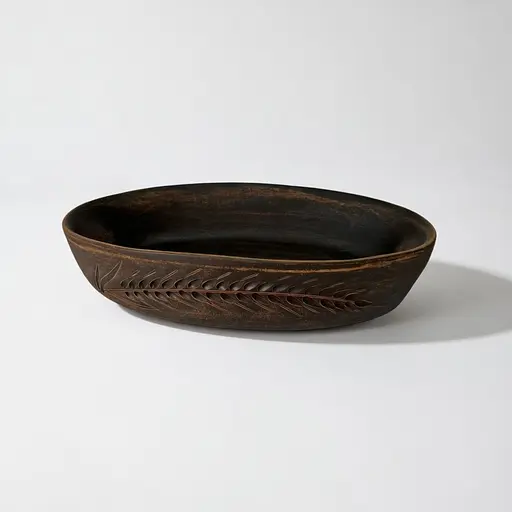 Блюдо под студень 2 л Колосок молоченная керамика 25 см Украинская глиняная посуда 25 см - фото 1