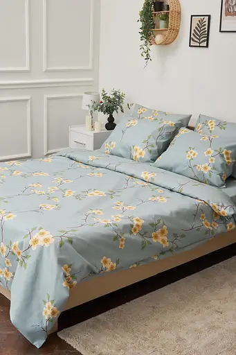 Комплект постільної білизни Moon&Star полуторний 143х210 наволочки 4х50х70 Spring Flower Микросатин Premium - фото 1