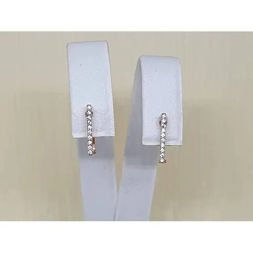 Золоті сережки Платон з фіанітами. 1С152/01Б - фото 3