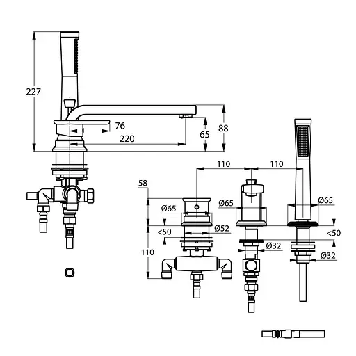Смеситель для ванны Kludi E2 494470575 - фото 2