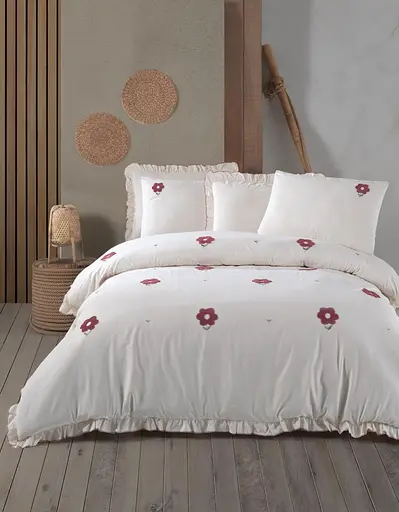 Постельное белье Florita Maroon Варена Хлопок Saheser pbe0051786 - фото 1