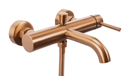 Смеситель для ванны Rea Lungo brushed copper настенный с изливом REA-B1115 Теплый закат - фото 4
