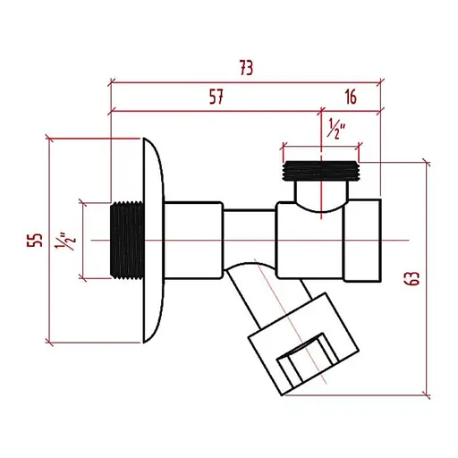 Кран приладовий буксовий Icma 1/2" кутовий No518 - фото 2