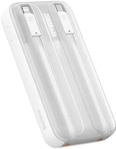 Повербанк Baseus Comet Series Dual-Cable 20000 mAh 22.5W (PPMD020102) White - фото 3