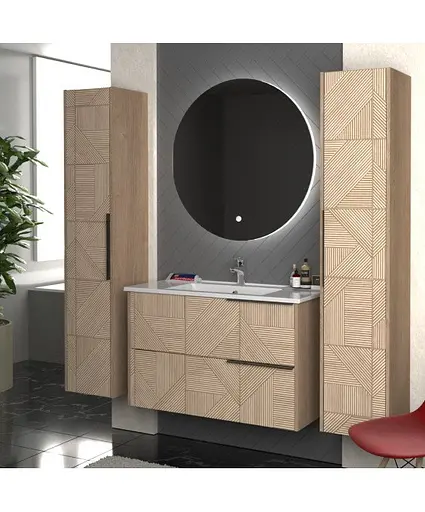 Тумба Мойдодир Illusion 70-A з умивальником ID-70 дуб натуральний - фото 8