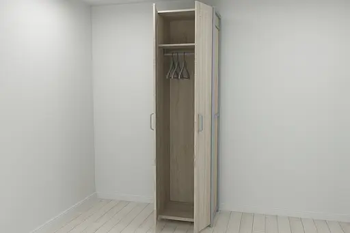 Шкаф Гардероб Уни секция 6 серии Конект Ferrum-decor 220x60x50см Серый металл ДСП Дуб Сонома 16 мм (FRD-104577)