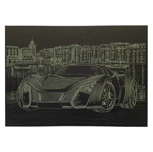 Гравюра А4 "Спорткар" ГрА4-4з эконом вариант в пакете 29,7х21 см