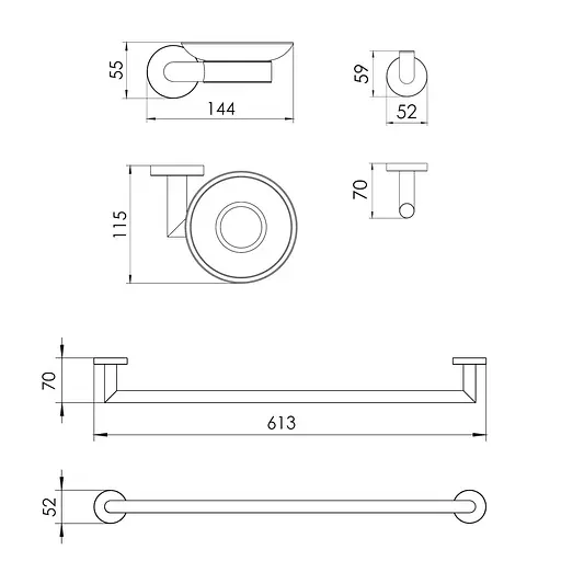 Набор аксессуаров для ванной Imprese Hranice 100013, Хром - фото 2