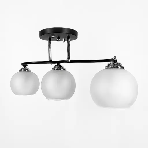 Стельова люстра в чорному корпусі на 3 плафони | Арт. 50568/3B | Line F - фото 1