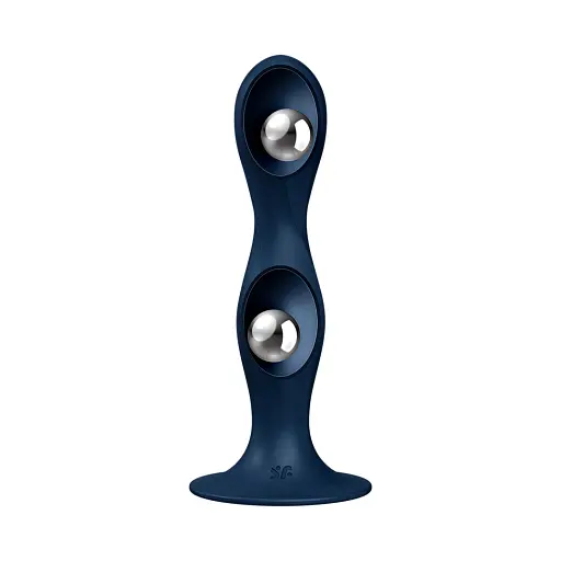 Фаллоимитатор Satisfyer Double Ball-R 17.7 см синий - фото 2