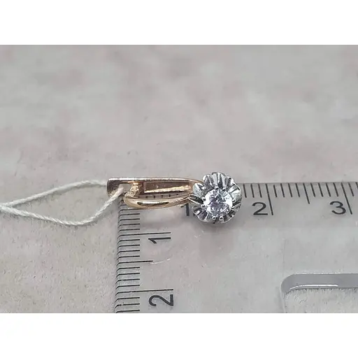 Золоті сережки Столична Ювелірна Фабрика з фіанітами. 113900 - фото 5