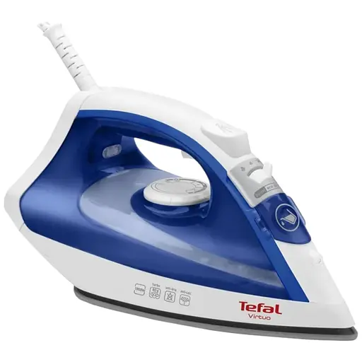 Праска парова Tefal FV1711 антипригарна підошва 1800 Вт паровий удар 80 г/хв 1 шт. біло-синій (28110-IS) - фото 1