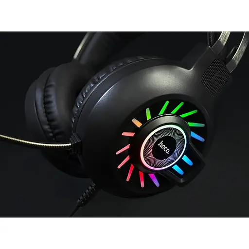Ігрові стерео навушники Hoco ESD04 з мікрофоном і LED підсвічуванням (Чорний) - фото 7