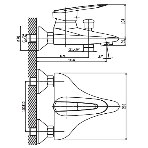 Смеситель для ванны Haiba DISK 009 HB0895 - фото 2