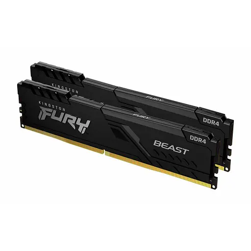 Модуль памяти Kingston Fury DDR4 32Gb (2x16) Beast Black 3600 MHz (KF436C18BBK2/32) Б/у - фото 1