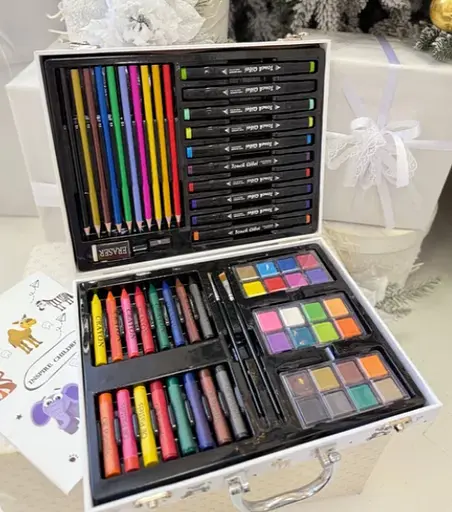 Профессиональный большой набор для творчества в деревянном кейсе 62 предметов - фото 3