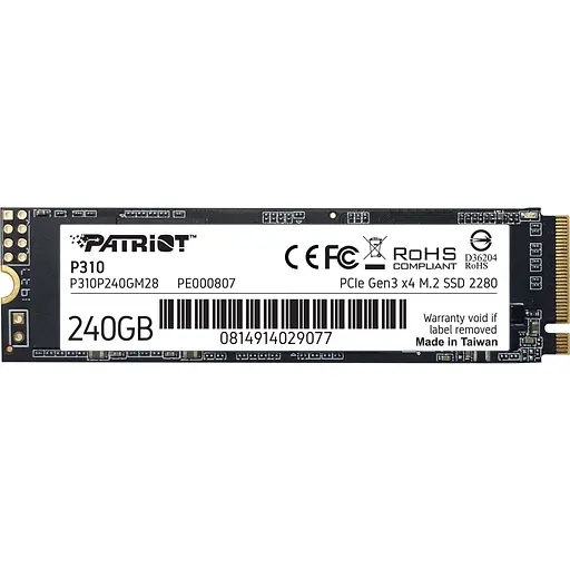 SSD накопичувач Patriot P310 240 GB (P310P240GM28) [151757]