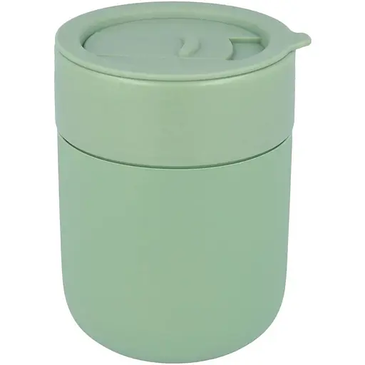 Кавові чашки 295 мл з кришками OldBro Cute Travel Mugs з захисним силіконовим чохлом Olive - фото 1