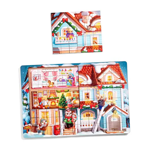 Пазл дитячий деревяний Котячий будинок (ПСД249) PSD249, 176 елементів - фото 3