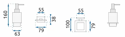 Дозатор для рідкого мила Rea Oste 6 хром REA-80046, Хром - фото 4