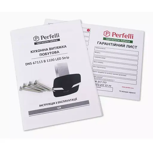 Вытяжка декоративная наклонная Perfelli DNS 67113 B 1100 BL LED Strip - фото 5
