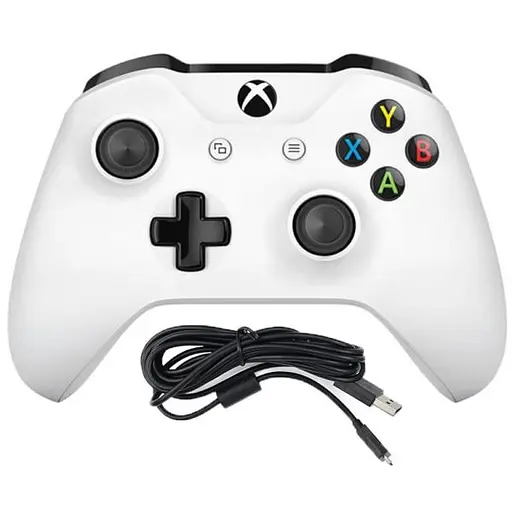 Microsoft Xbox One S Wireless Controller with Bluetooth (White) + USB Кабель для Windows - фото 2