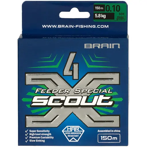 Шнур Brain Scout 4X 150 м (deep green) 0.100 мм 5.8 кг - фото 2