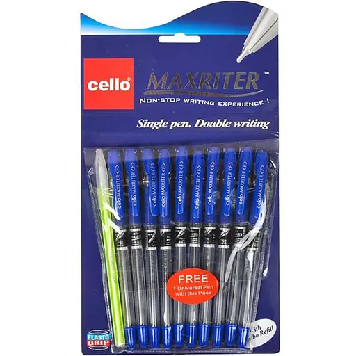 Ручка олійна MAXRITER Cello 727+1(Blue), синя 10 штук в упаковці - фото 1