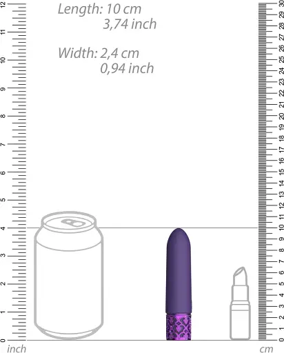 Міні-вібратор Royal Gems Imperial, 10 см (фіолетовий) - фото 3