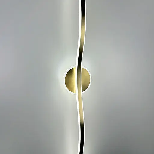 Латунне видовжене хвилеподібне бра 80 см 4000K Арт. WB 31/800 AB Line F - фото 4