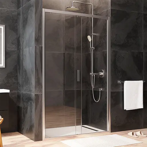 Душевые двери AM.PM Gem 120x195 см стекло прозрачное хром матовый W90UG-120-1S-195MT, прозрачный, хром матовый - фото 4