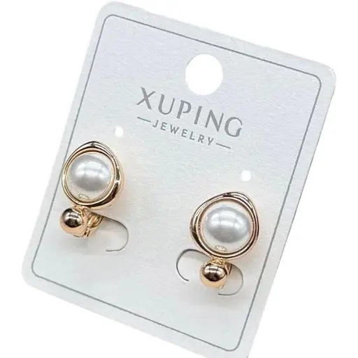 Сережки Xuping з перлинами з медичного сплаву - фото 1
